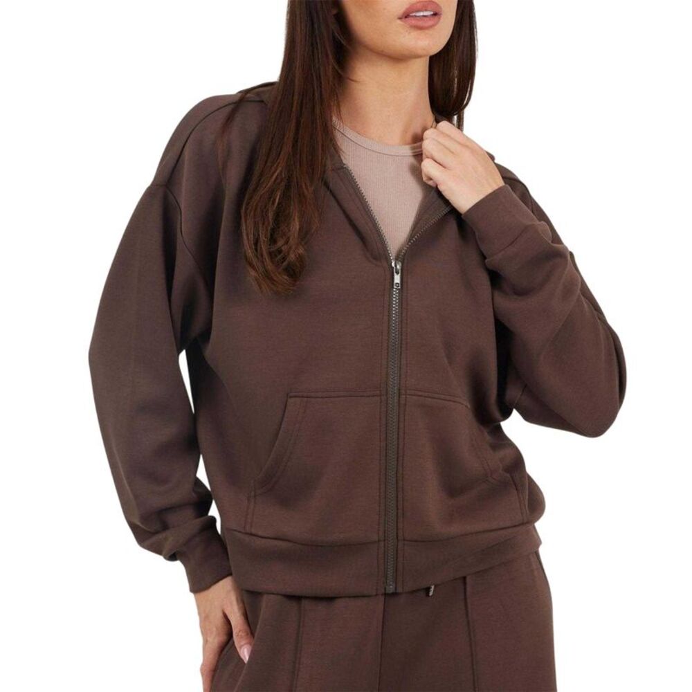Brave Soul Womens/Ladies Scuba Full Zip Hoodie / Chocolate